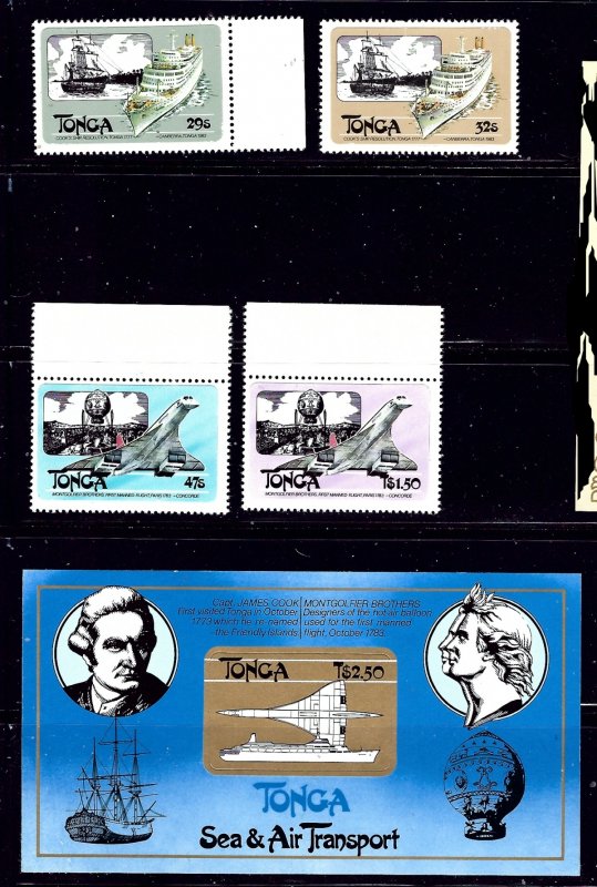 Tonga 532-36 MNH 1983 Sea and Ait Transport self-adhesives    (ap1148)