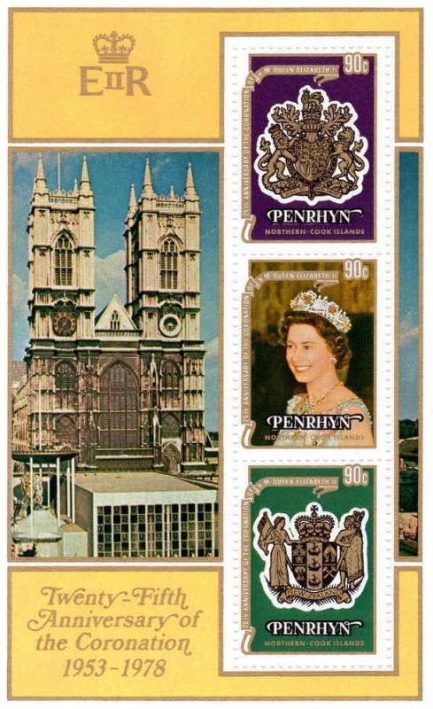 Penrhyn Island MNH S/S 104d Queen Elizabeth II 25th Ann. Of Coronation 1977