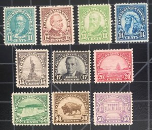 US Stamps- SC# 692 - 701 - MHR - SCV = $84.50