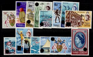 TURKS & CAICOS ISLANDS QEII SG297-311, 1969 decimal currency set, M MINT. 