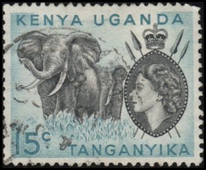 KUT 106 - Used - 15c Elephants (Has period below cent mark) (1959) (cv $1.40)