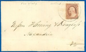 Datelined MAY 6 1859, Edenburg PA on FLS To Alexandria VA, Scott #25, SCV $210!