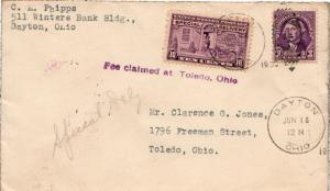 United States Ohio Dayton 1938 machine  3c Washington and 10c Motorcycle Mess...