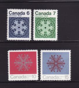 Canada 554-557 Set MNH Christmas, Snowflakes