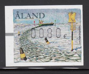 Aland 2011 MNH Postal label 80c Ship going through ice pack