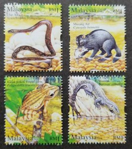 *FREE SHIP Semi Aquatic Animal Malaysia 2006 Frog Snake Reptile (stamp) MNH