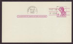 US UX48 Lincoln Postal Card FDC