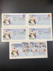 FDC 4930-40 Winter Fun 1st Day Of Issued 2014 - 5 ArtCraft Covers