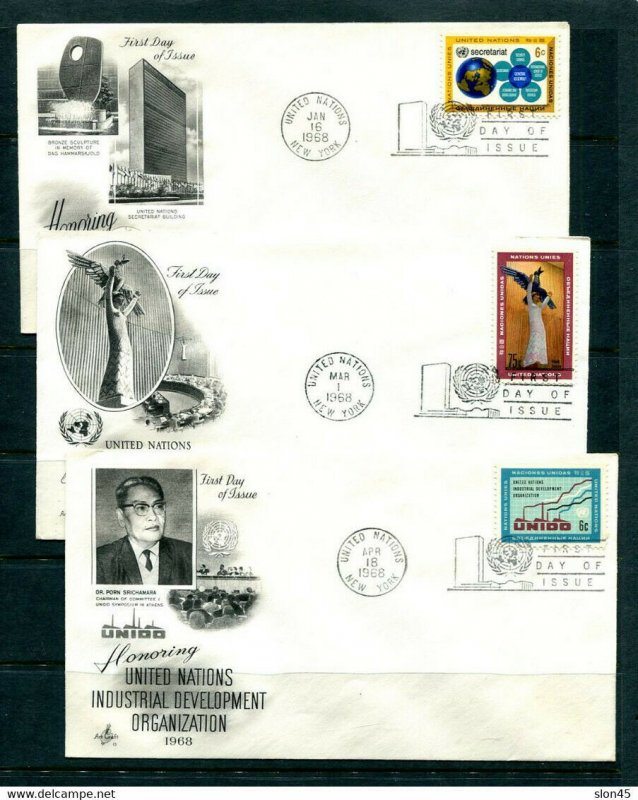 UN 1968  15 First Day of issues Covers  Used 11881