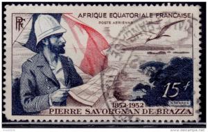 Afrique Equatoriale Francaise AEF, 1951, Pierre Savorgnan De Brazza, 15f, used