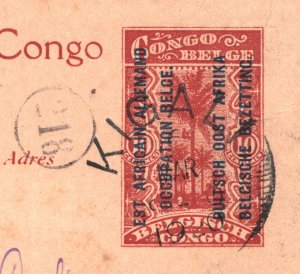 GEA OCCUPATION Belgium Cols WW1 Watuzi Postcard *KIGALI* 1920 CDS (Rwanda) WB50