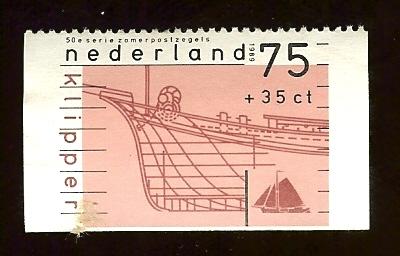 Netherlands B646 75+35c Clipper Ship 1989 used