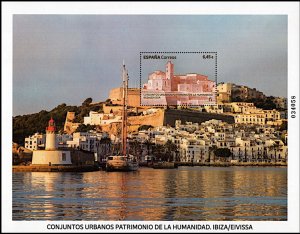 Spain 2023 MNH Stamps Souvenir Sheet UNESCO Ibiza Architecture Old Town Lighthou