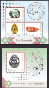 Madagascar 2016 Minerals Diamonds Sheet + S/S MNH