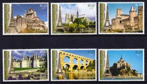 384a-f United Nations Vienna 2006 World Heritage France Booklet Singles  MNH