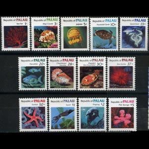 PALAU 1983 - Scott# 9-21 Marine Life Set of 13 NH