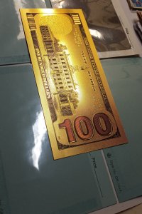 24k Gold $100 Note Bill Benjamin Franklin #1 24K Gold