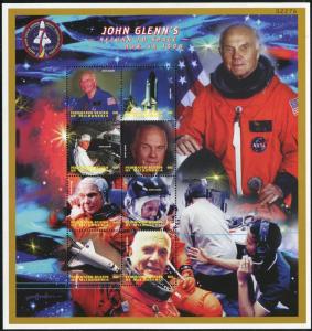 Micronesia 324-325 ah,326-327 sheets,MNH. John Glenn,1998.Friendship 7,Shuttle.