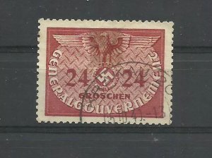 POLAND WWII GERMAN OCCUPATION PROPAGANDA STAMP 24 gr USED
