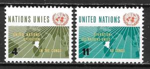 United Nations 110-11 Operations in Congo set MNH