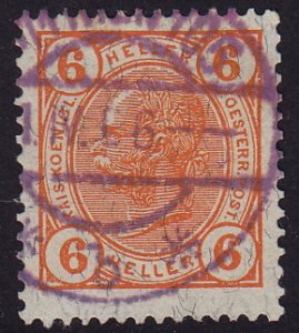 Austria - 1905 - Scott #91 - used - violet WIEN 105 pmk