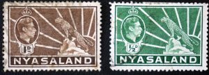 NYASALAND  Sc# 38-39  King George   Set of 2 stamps  used