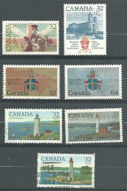 Can #1028-1033,1035   Used   VF 1984 PD