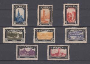 German WWI Lost Territories Commemorative Vignettes Full Set (Except Memel) MLH