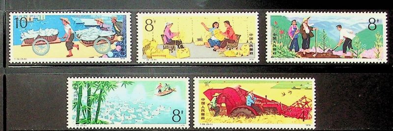 CHINA - PRC Sc 1487-91 (T39) NH ISSUE OF 1979 - WORK OF THE COMMUNES