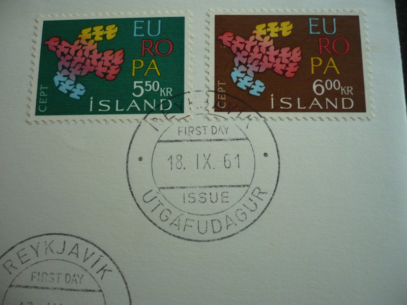 Europa 1961 - Iceland - Set - First Day Cover