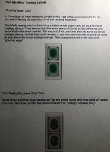 Mint England Coil Machine Testing Label Stamp Poached Eggs & Testing Purposes