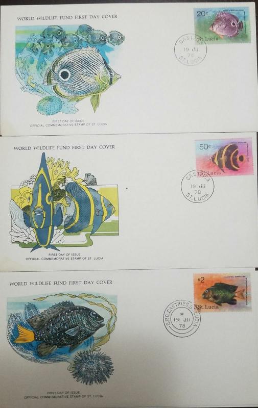 L) 1978 ST LUCIA, FISHES, NATURE, SEA, FULL COLORS, FAUNA, SPECIES, WORLD WILDLI 