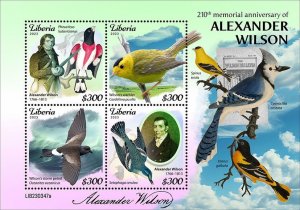 LIBERIA- 2023 - Alexander Wilson - Perf 4v Sheet  - Mint Never Hinged