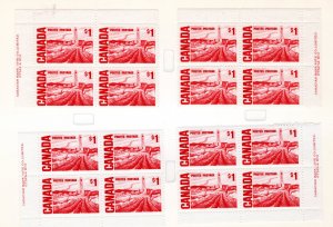 465Biv Scott, $1, Centennial Definitive, MF/PVA, Matched Plate Blocks, PB2,