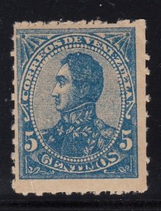 Venezuela 1887-88 5c Blue Rouletted M Mint. Scott 92