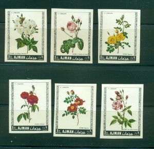 Ajman 1969 Flowers set imperforate #405-10B VFMNH CV €4.50