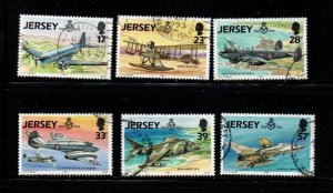 Jersey Sc 634-639 1993 75th Anniversary RAF  stamp set used