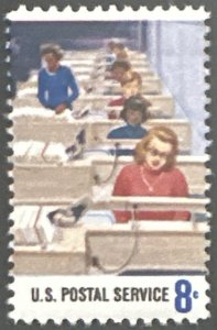 Scott #1495 1973 8¢ Postal Service Employees Machine Sorting MNH OG