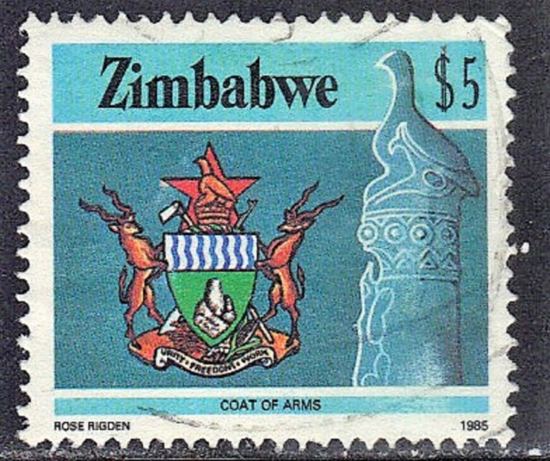 ZIMBABWE SC #514 **USED** $5  1985 SEE SCAN