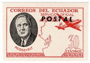 (I.B) Ecuador Postal : Roosevelt Official Airmail 30c (Postal)