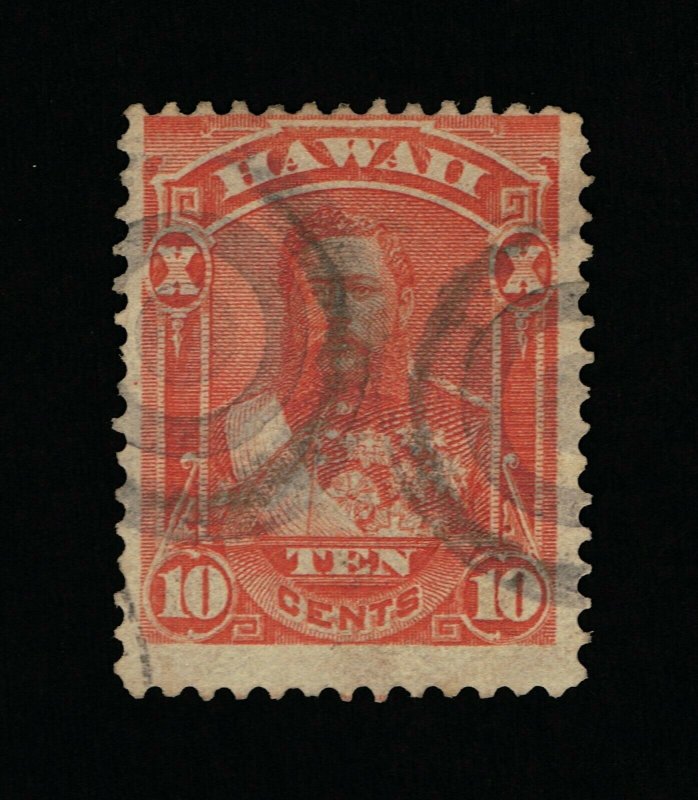 GENUINE HAWAII SCOTT #45 F-VF USED 1884 VERMILION KING DAVID KALAKAUA  #15828