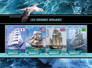 DJIBUTI - 2022 - Tall Ships - Perf 4v Sheet  - Mint Never Hinged