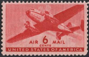 SC#C25 6¢ Twin-Motored Transport MNH