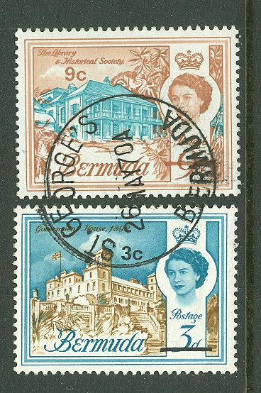 Bermuda # 240,244 QE II Decimal Overprints (2) VF USED