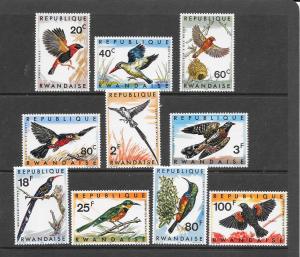 BIRDS - RWANDA #239-48  MNH