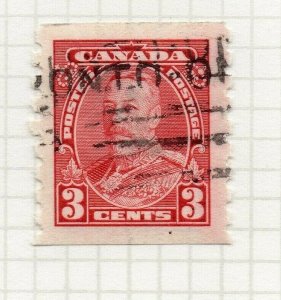 Canada 1935 Coil Stamp Imperf x Perf P8 Early Issue Fine Used 3c. NW-108069