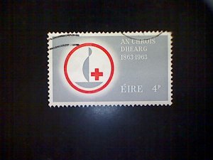 Ireland (Éire), Scott #190, 1963, used(o), Red Cross Centenary,  Emblem, 4p