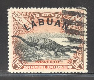 Labuan Scott 80 UH - 1897 12c Saltwater Crocodile - SCV $2.50