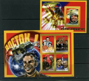 ST.KITTS SPACE/VOSTOK 1/GAGARIN SHEET OF 4 STAMPS & S/S MNH 