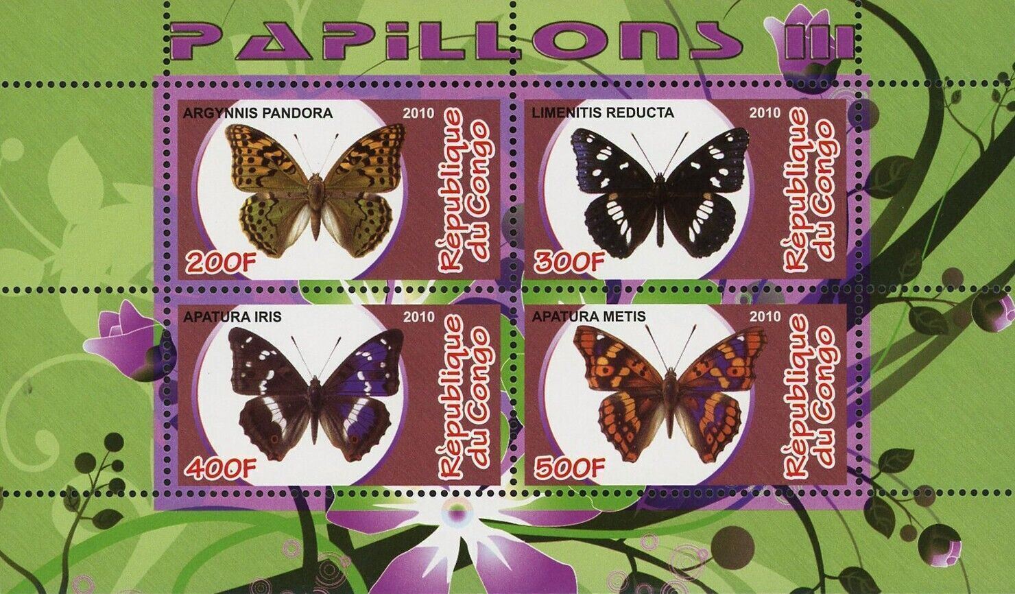 Butterfly Insect Pandora Nature Souvenir Sheet of Stamps Mint NH | Worldwide - Stamp HipStamp